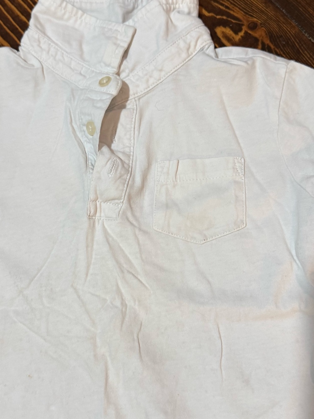Primary White Short-Sleeve Polo with Chest Pocket